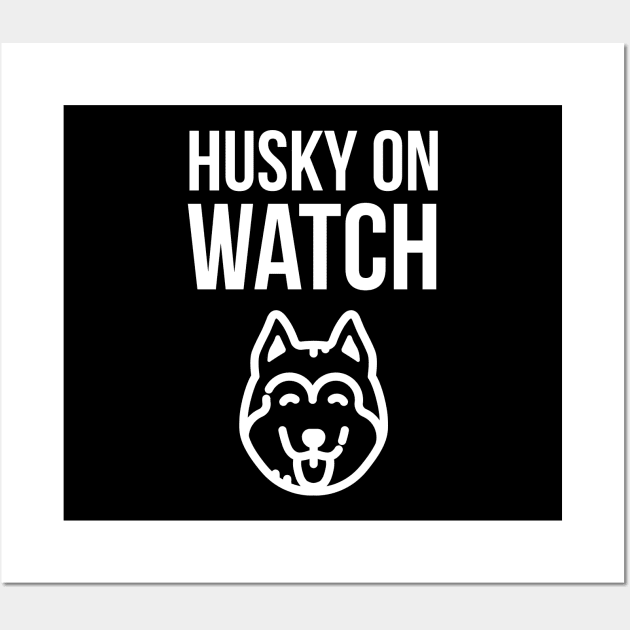 Husky On Watch Wall Art by evokearo